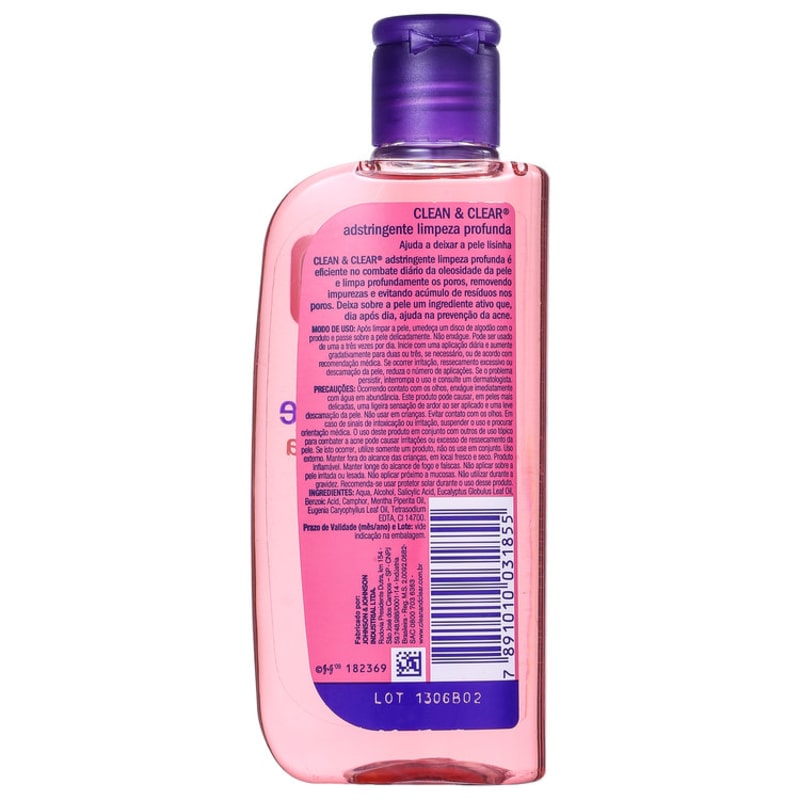 Clean & Clear Adstringente Limpeza Profunda - Adstringente Facial 200ml
