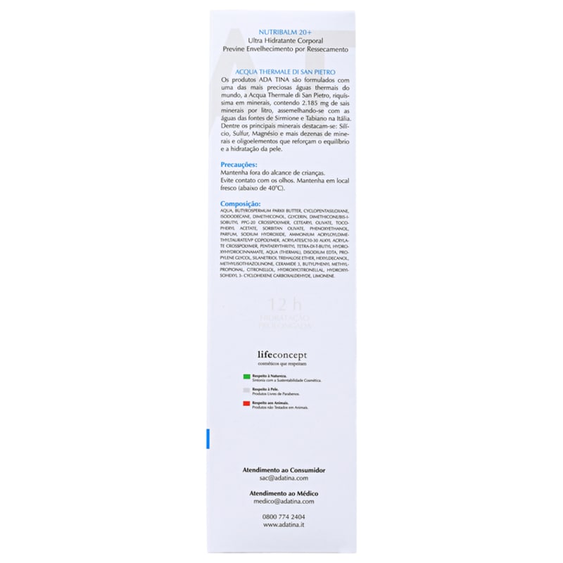 Ada Tina Nutribalm 20+ - Hidratante Corporal Anti-Idade 200ml