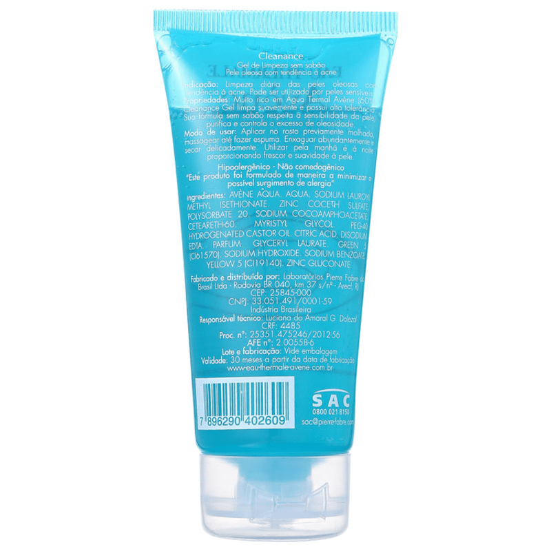 Avène Cleanance Gel Nettoyant - Gel de Limpeza Facial 60ml