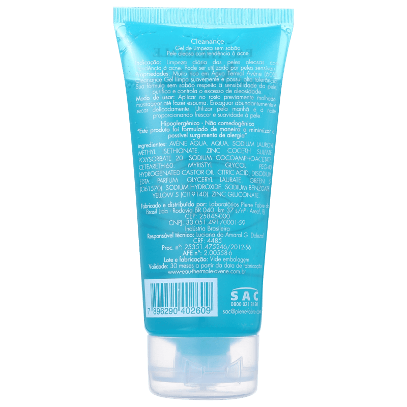 Avène Cleanance Gel Nettoyant - Gel de Limpeza Facial 60ml