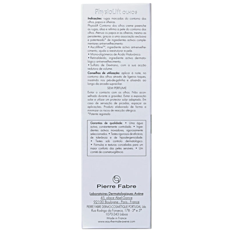 Avène PhysioLift Eyes - Anti-Idade Olhos Noturno 15ml
