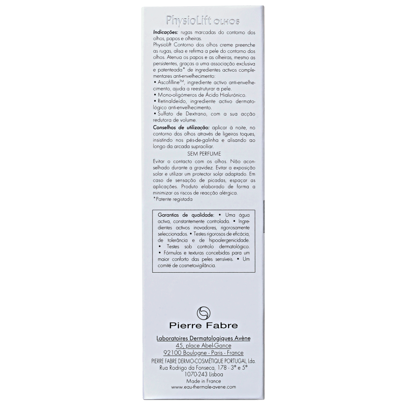 Avène PhysioLift Eyes - Creme Anti-Idade Noturno 15ml