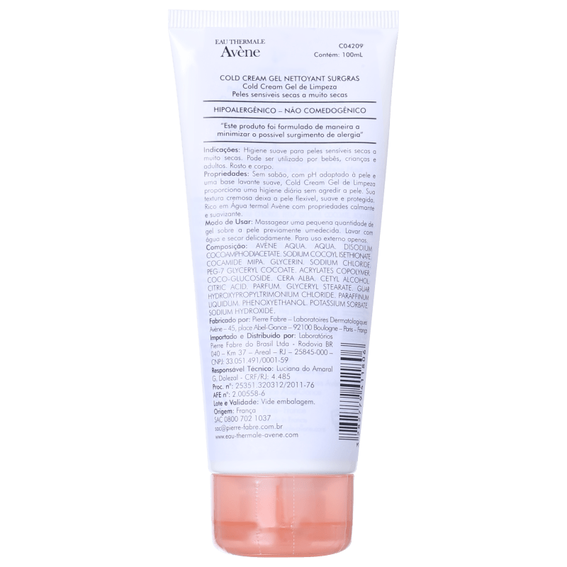 Avène Cold Cream Gel Nettoyant Corps - Sabonete Líquido 100ml