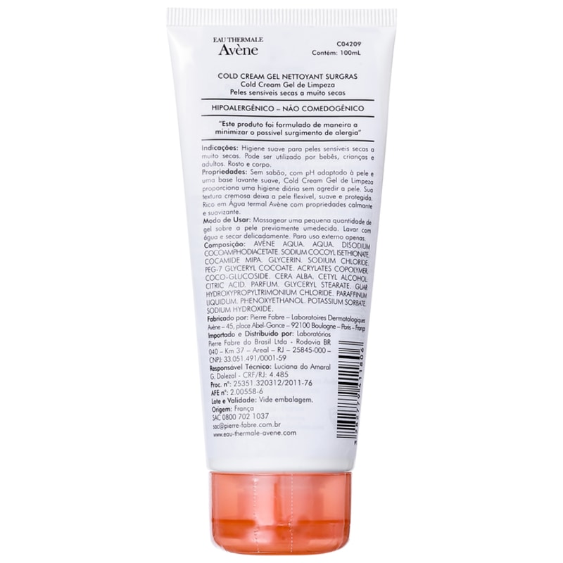 Avène Cold Cream Gel Nettoyant Corps - Sabonete Líquido 100ml