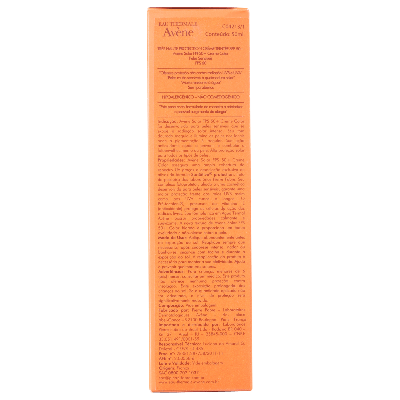 Avène Very High Protection Tinted FPS 50 - Protetor Solar com Cor 50ml