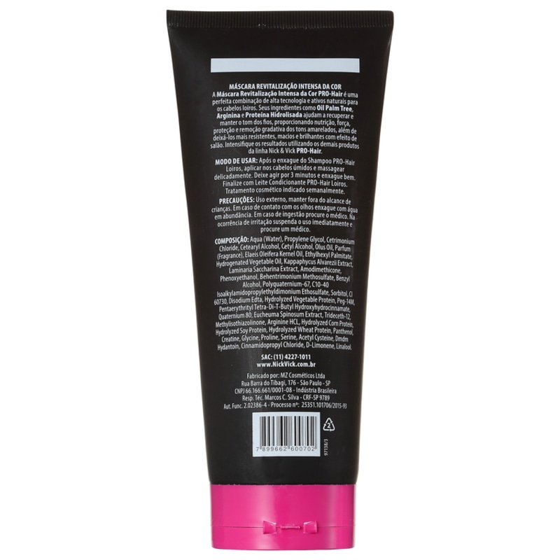 Nick & Vick PRO-Hair Revitalização Intensa Cabelo Loiro - Máscara de Tratamento 200g