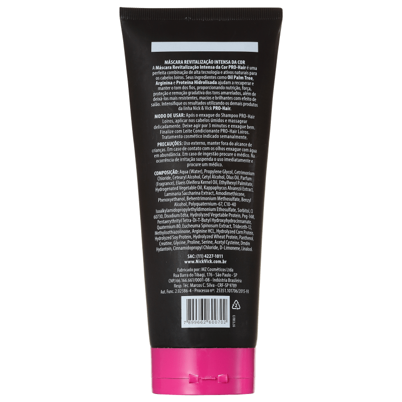 Nick & Vick PRO-Hair Revitalização Intensa Cabelo Loiro - Máscara de Tratamento 200g