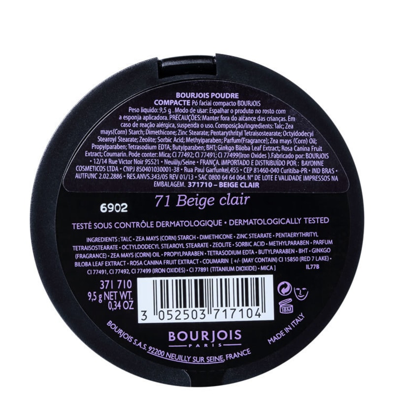 Bourjois Poudre Compacte Beige Claie - Pó Compacto Matte 9,6g