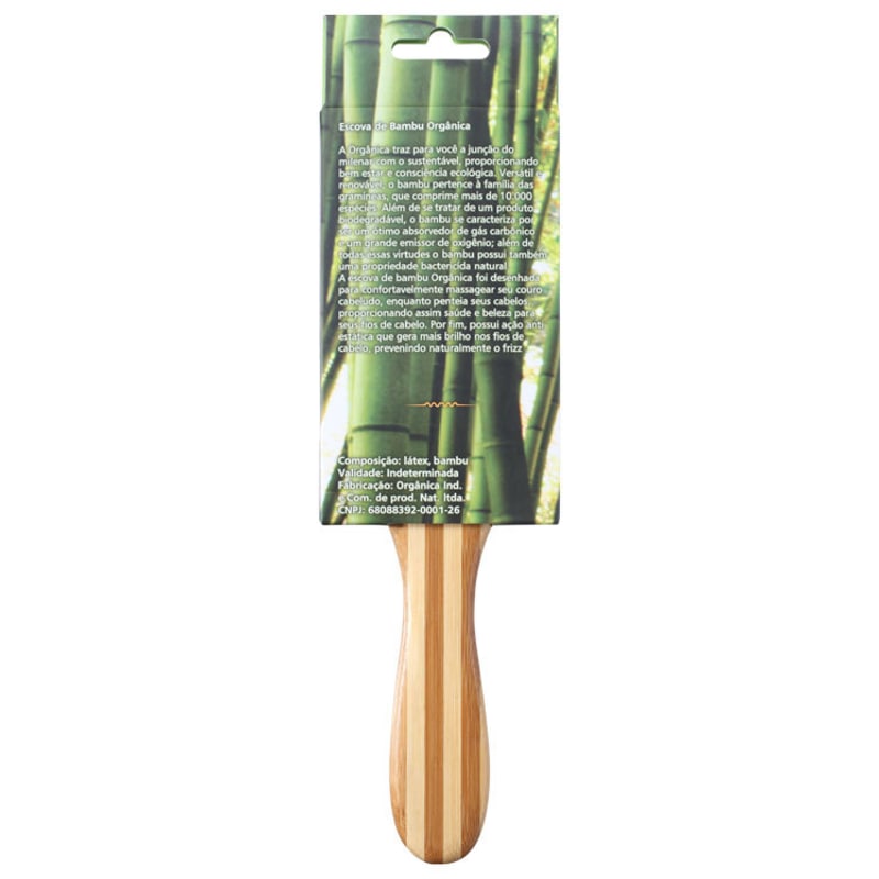 Orgânica Bambu Quadrada - Escova de Cabelo