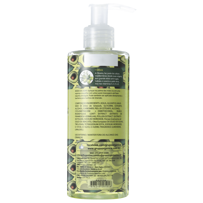 Orgânica Puro Vegetal Abacate e Oliva - Sabonete Líquido 250ml