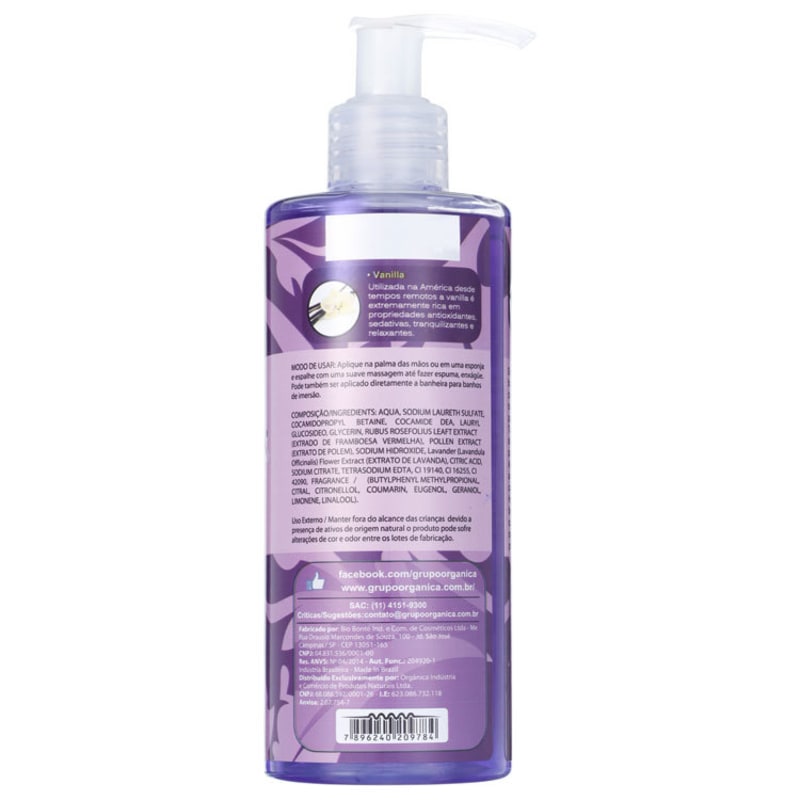 Orgânica Puro Vegetal Lavanda e Vanilla - Sabonete Líquido 250ml