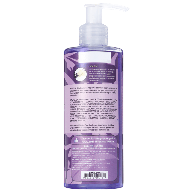 Orgânica Puro Vegetal Lavanda e Vanilla - Sabonete Líquido 250ml