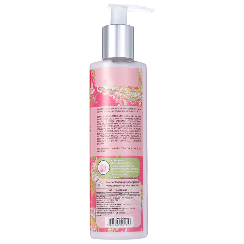 Orgânica Puro Vegetal Framboesa e Orquídea - Loção Hidratante Corporal 250ml