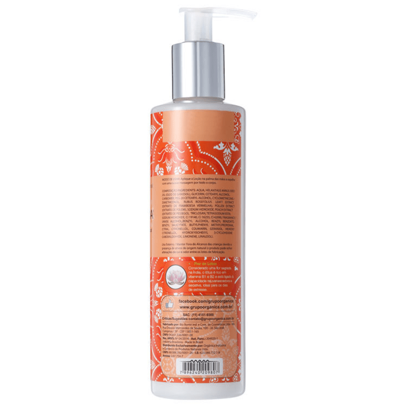 Orgânica Puro Vegetal Pêssego e Flor de Lótus - Loção Hidratante Corporal 250ml