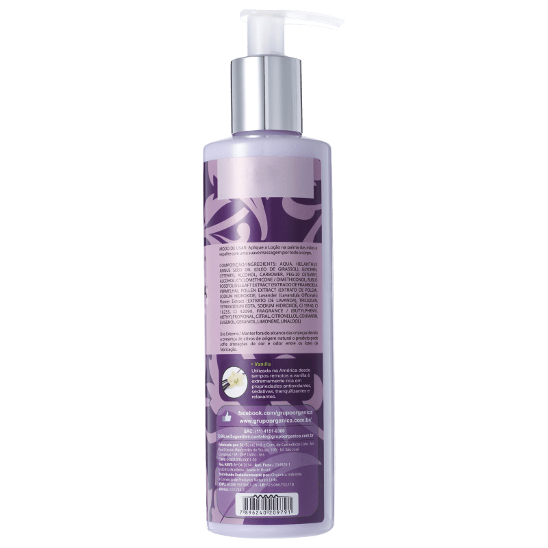 Orgânica Puro Vegetal Lavanda e Vanilla - Loção Hidratante Corporal 250ml