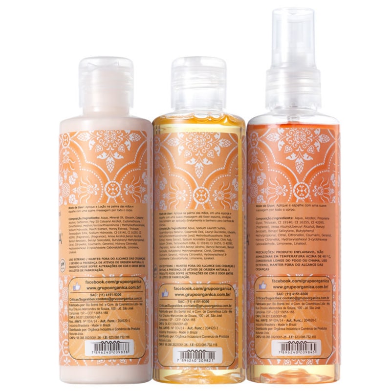 Kit Orgânica Tri Set Pêssego e Flor de Lótus (3 produtos)