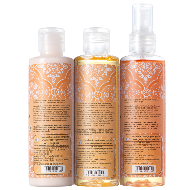 Kit Orgânica Tri Set Pêssego e Flor de Lótus (3 produtos)