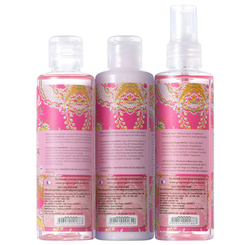 Kit Orgânica Tri Set Framboesa e Orquídea (3 produtos)