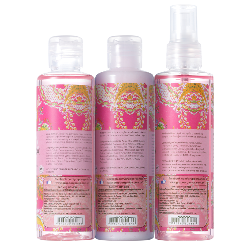 Kit Orgânica Tri Set Framboesa e Orquídea (3 produtos)