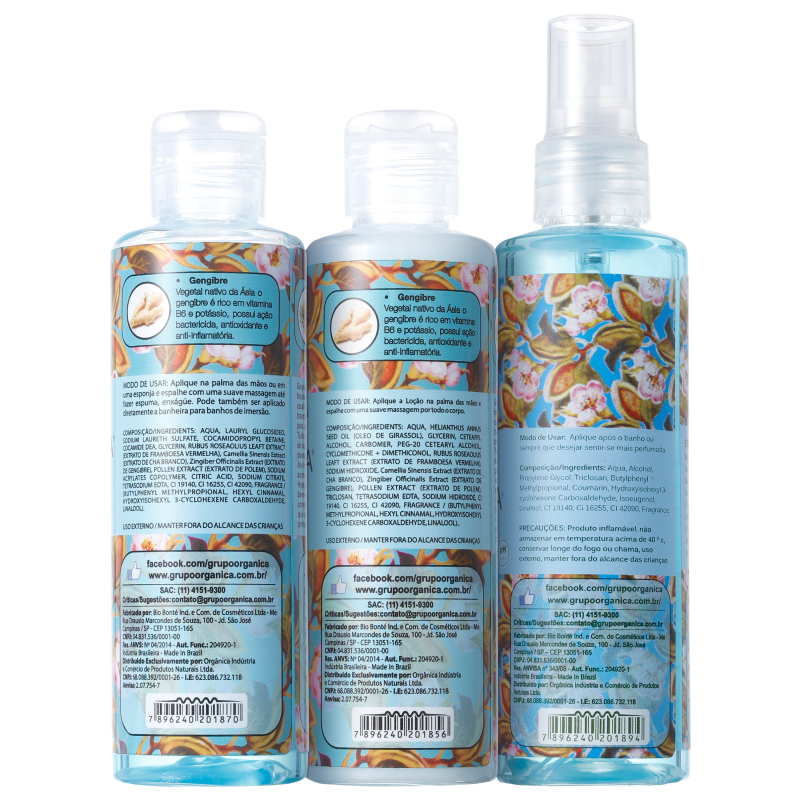 Kit Orgânica Tri Set Chá Branco e Gengibre (3 produtos)