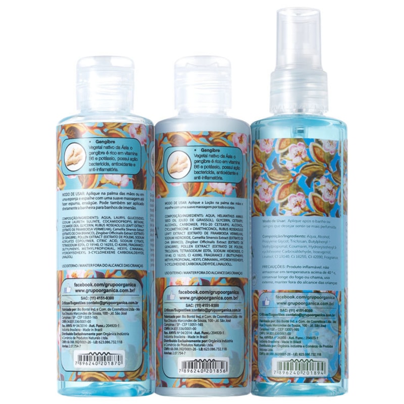 Kit Orgânica Tri Set Chá Branco e Gengibre (3 produtos)