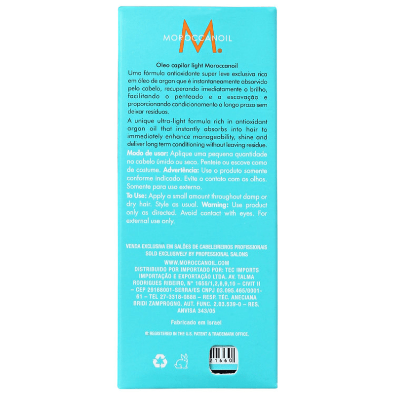 Moroccanoil Treatment Light Oil - Óleo Capilar 50ml