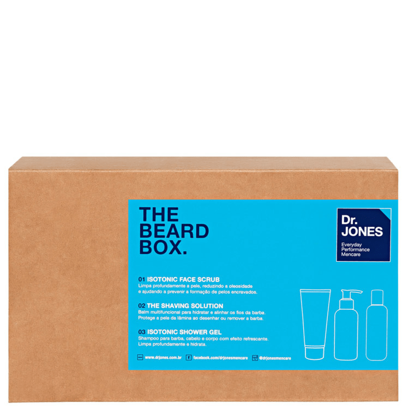 Kit Dr. Jones The Beard Box (3 produtos + Nécessaire)