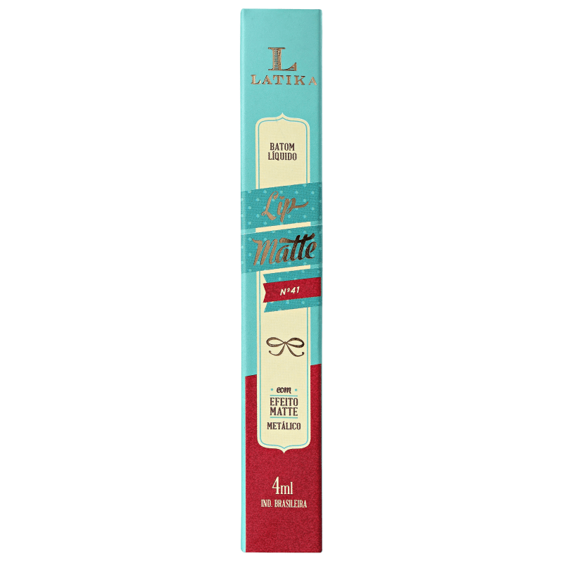 Latika Lip Vinho Nº 41 - Batom Líquido Metálico 4ml