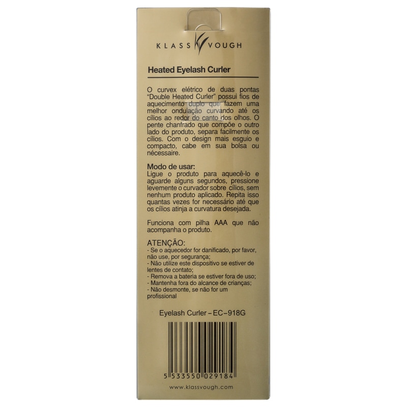 Klass Vough Double Heated Curler - Curvador de Cílios Térmico