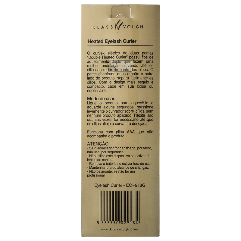 Klass Vough Double Heated Curler - Curvador de Cílios Térmico