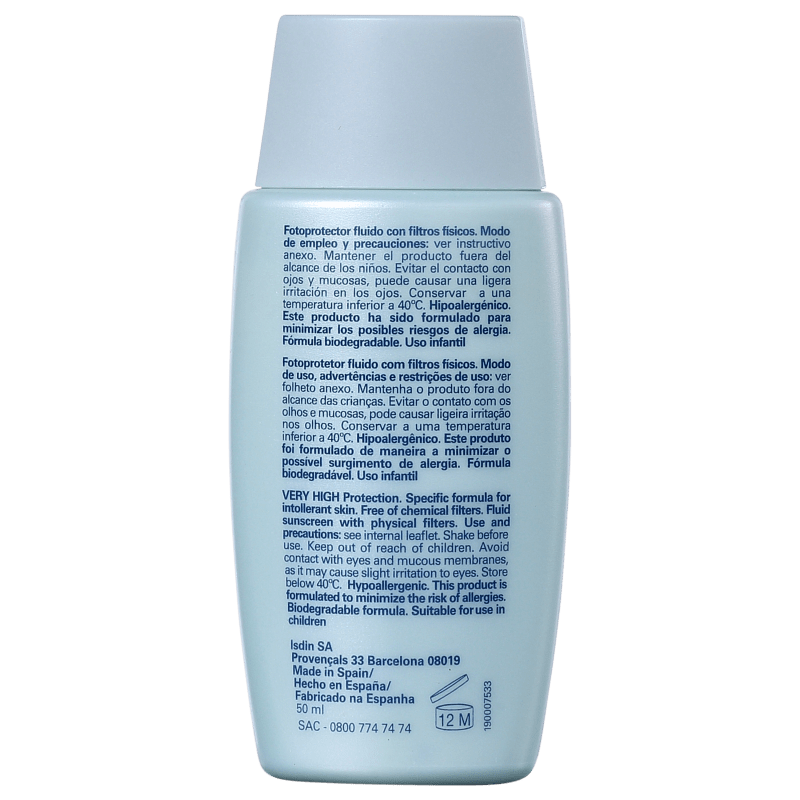 ISDIN Fotoprotector Fusion Fluid Mineral FPS 50 - Protetor Solar Facial 50ml