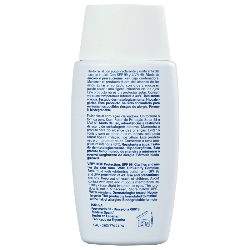 ISDIN Foto Ultra Active Unify Fusion Fluid Color - Loção Clareadora de Manchas 50ml