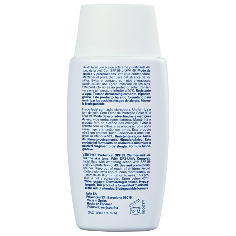 ISDIN Foto Ultra Active Unify Fusion Fluid Color FPS 99 - Antimanchas 50ml