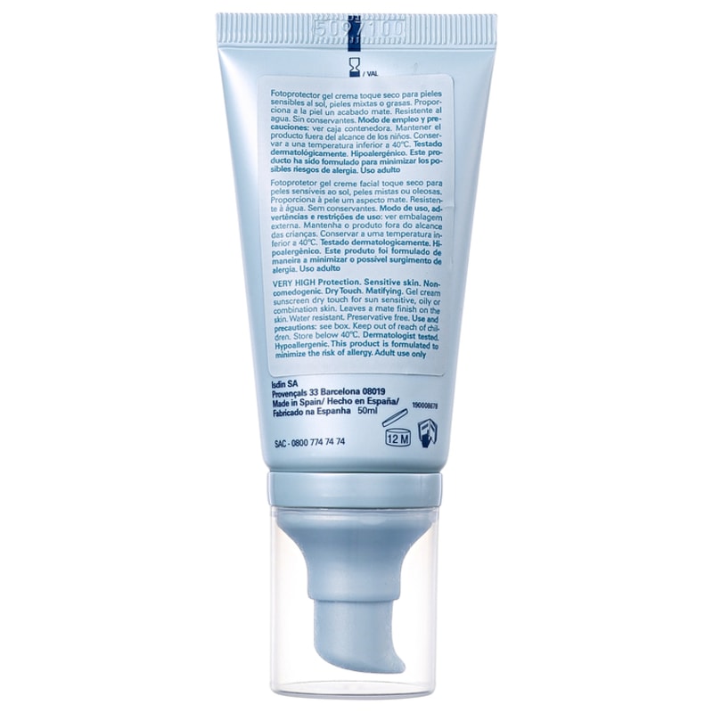 ISDIN Fotoprotector Gel Cream Dry Touch FPS 50 - Protetor Solar Facial em Creme 51g