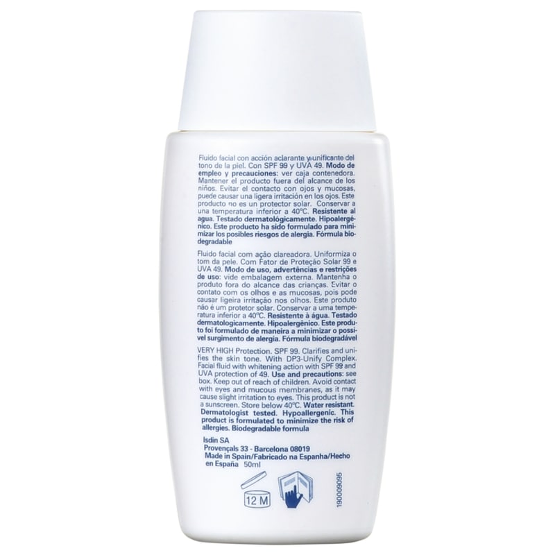 ISDIN Foto Ultra Active Unify Fusion FPS 99 - Protetor Solar Facial Fluído 50ml