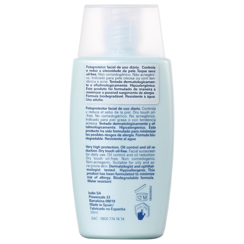 ISDIN Fotoprotector Fusion Water Oil Control FPS 50 - Protetor Solar Facial 50ml