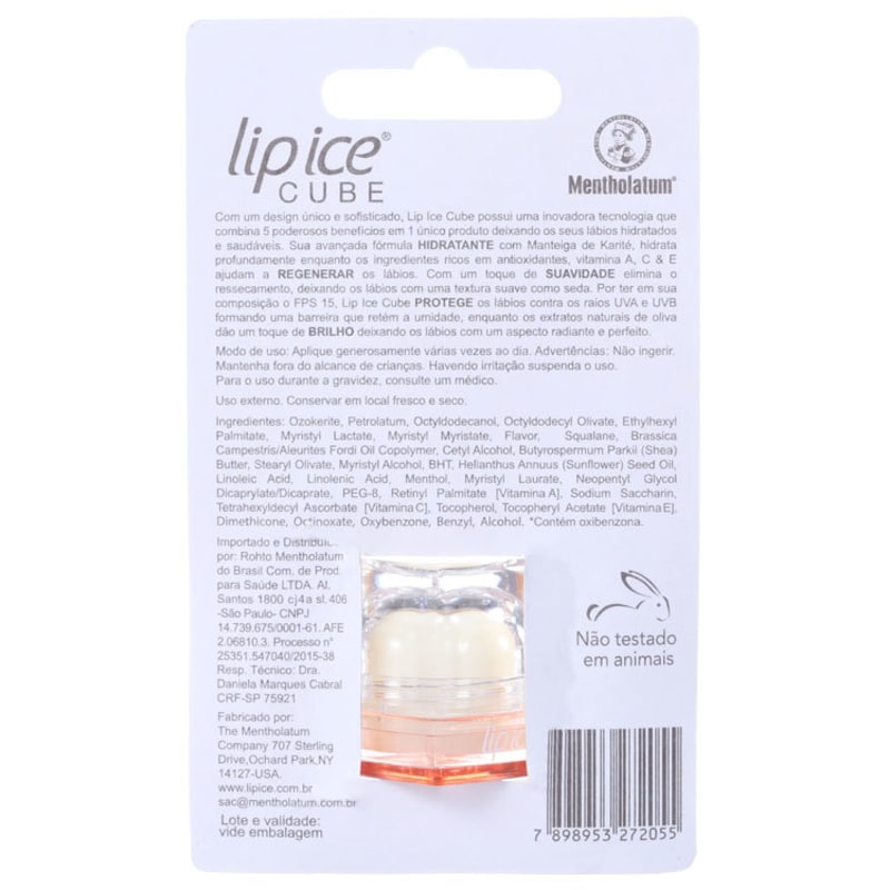 Lip Ice Cube Baunilha FPS 15 - Protetor Labial 6,5g