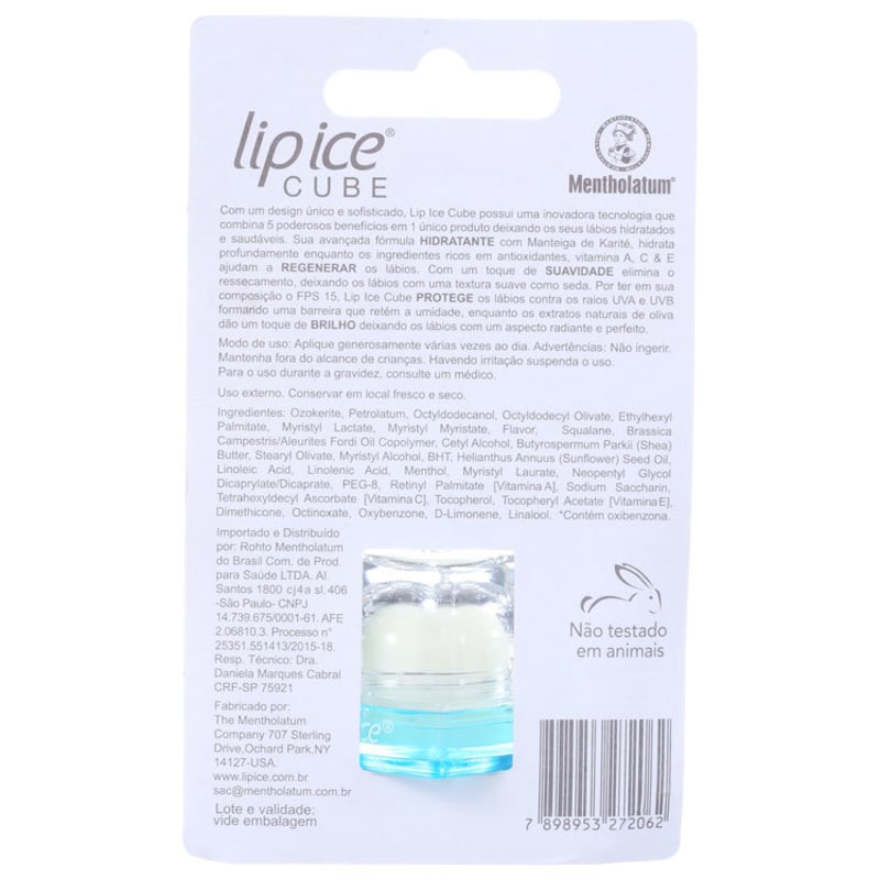 Lip Ice Cube Menta Refrescante FPS 15 - Protetor Labial 6,5g