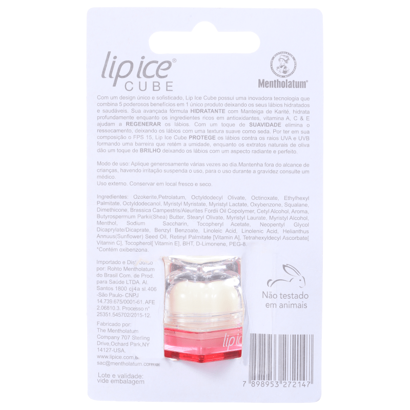Lip Ice Cube Morango FPS 15 - Protetor Labial 6,5g
