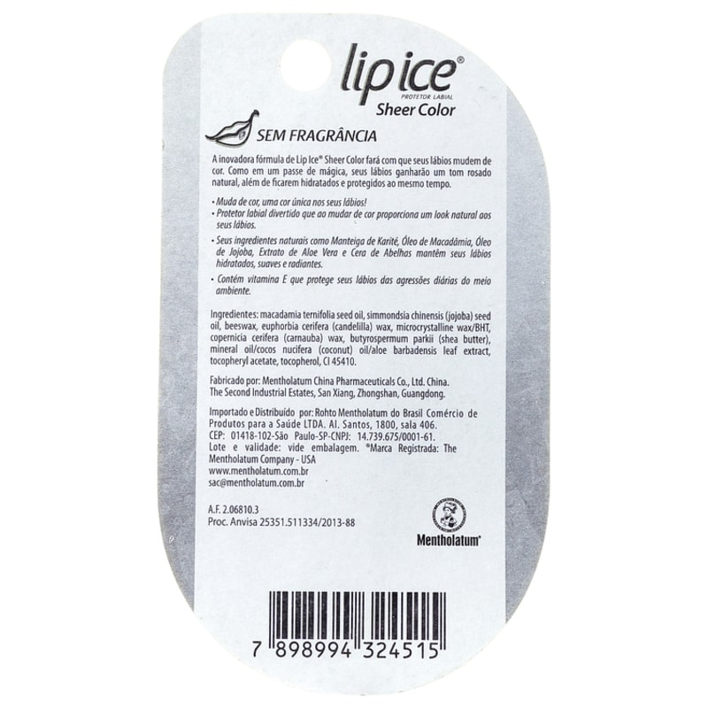 Lip Ice Sheer Color Sem Fragrância - Hidratante Labial 2g