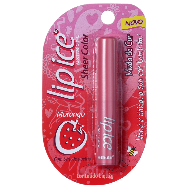 Lip Ice Sheer Color Morango - Hidratante Labial 2g