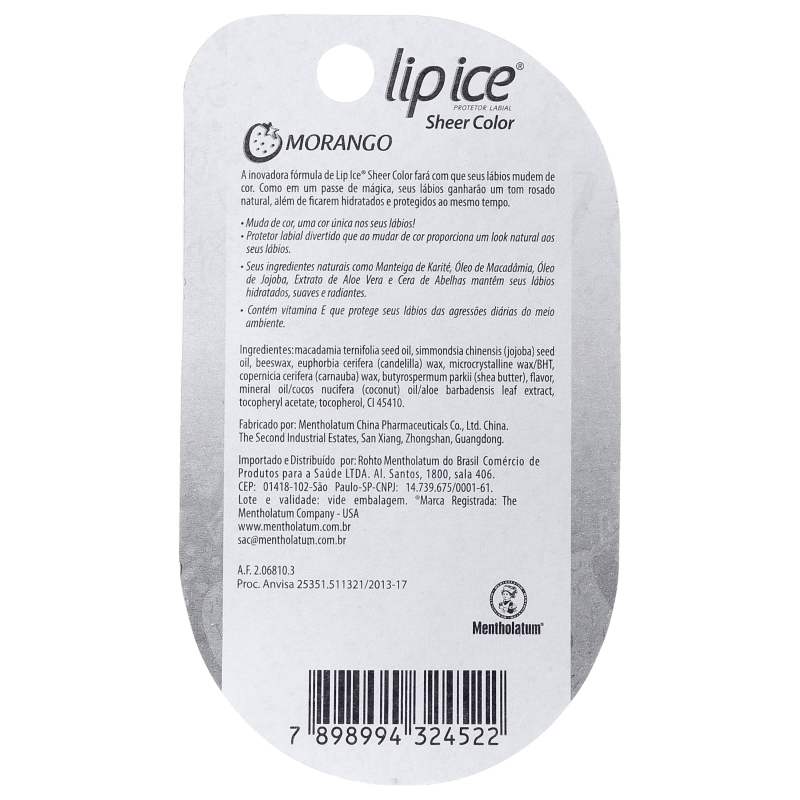 Lip Ice Sheer Color Morango - Hidratante Labial 2g