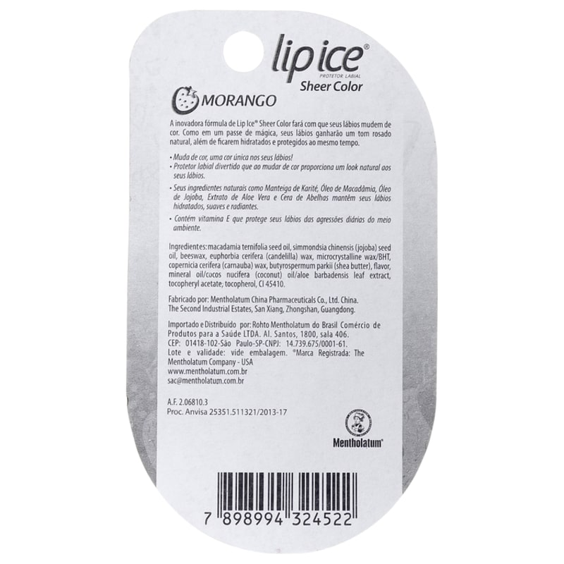 Lip Ice Sheer Color Morango - Hidratante Labial 2g