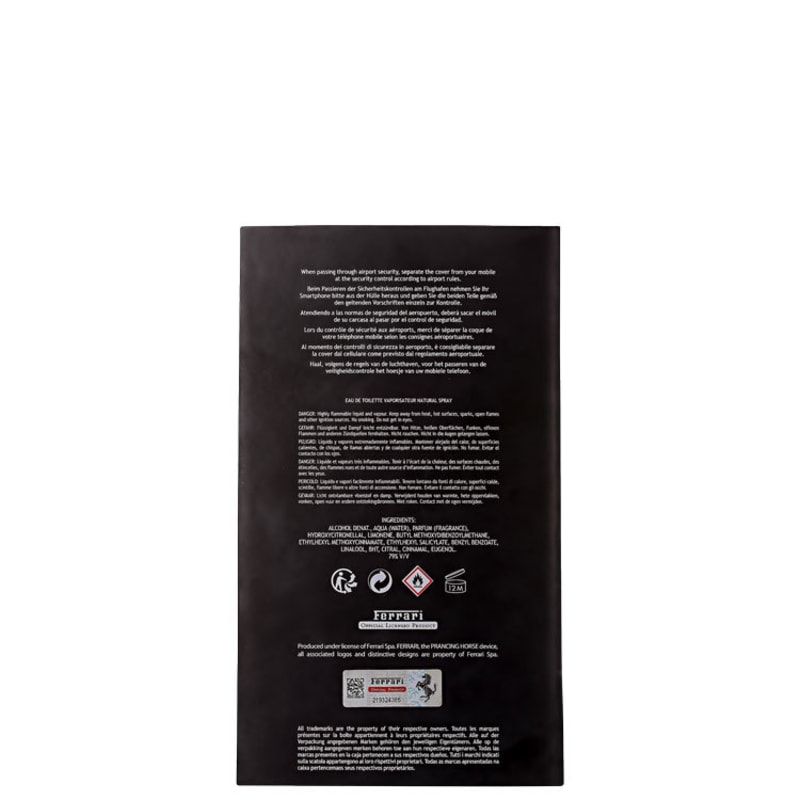 Conjunto Scuderia Ferrari Black Ferrari Masculino - Capa Para iPhone Eau de Toilette 25ml + Refil Eau de Toilette 25ml