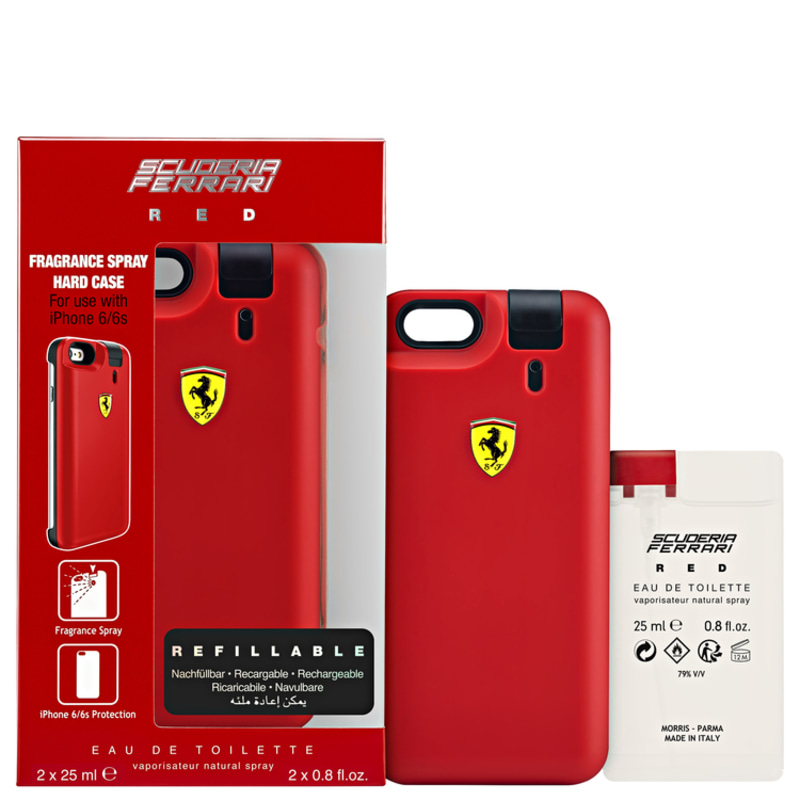 Conjunto Scuderia Ferrari Red Masculino - Capa Para iPhone Eau de Toilette 25ml + Refil Eau de Toilette 25ml