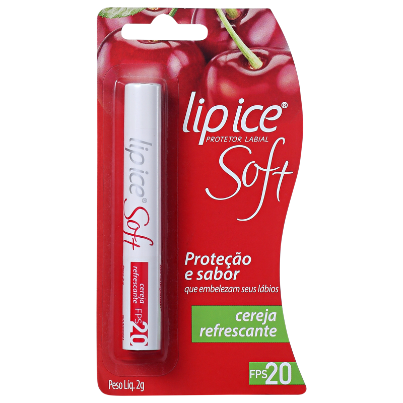 Lip Ice Soft Cereja Refrescante FPS 20 - Protetor Labial 2g