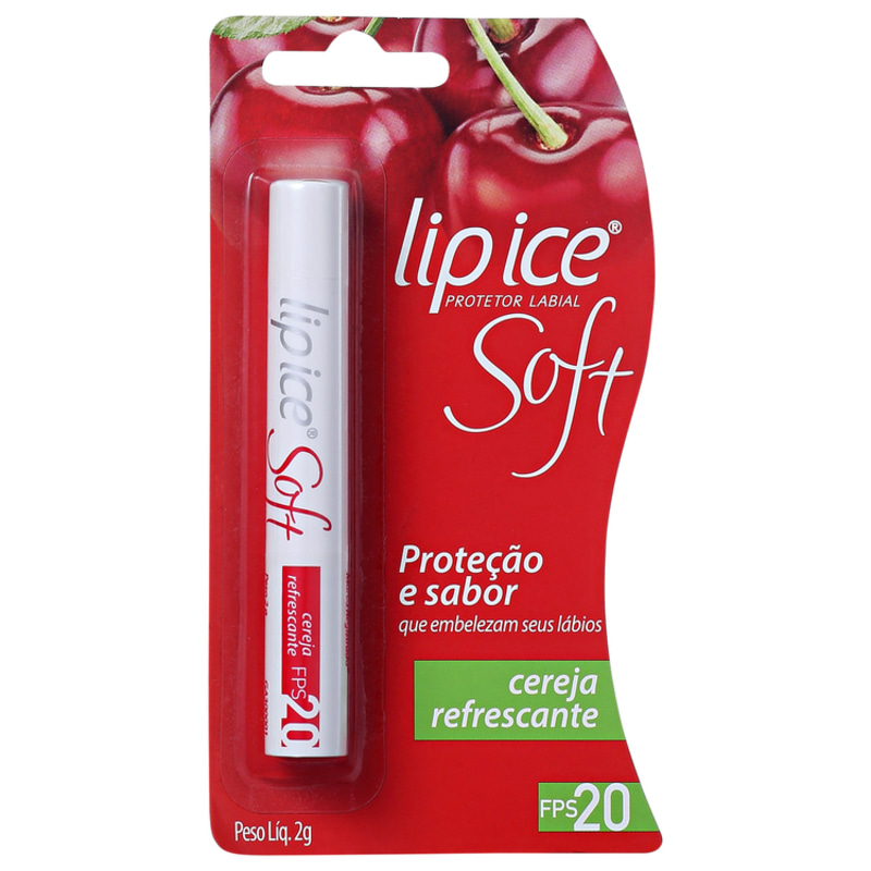 Lip Ice Soft Cereja Refrescante FPS 20 - Protetor Labial 2g