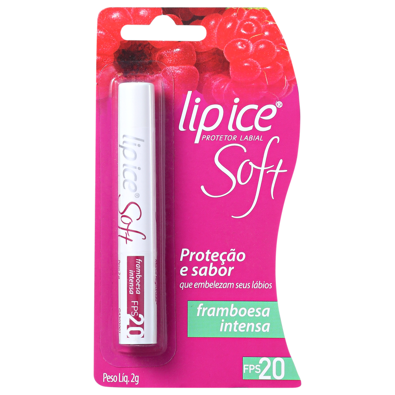 Lip Ice Soft Framboesa Intensa FPS 20 - Protetor Labial 2g