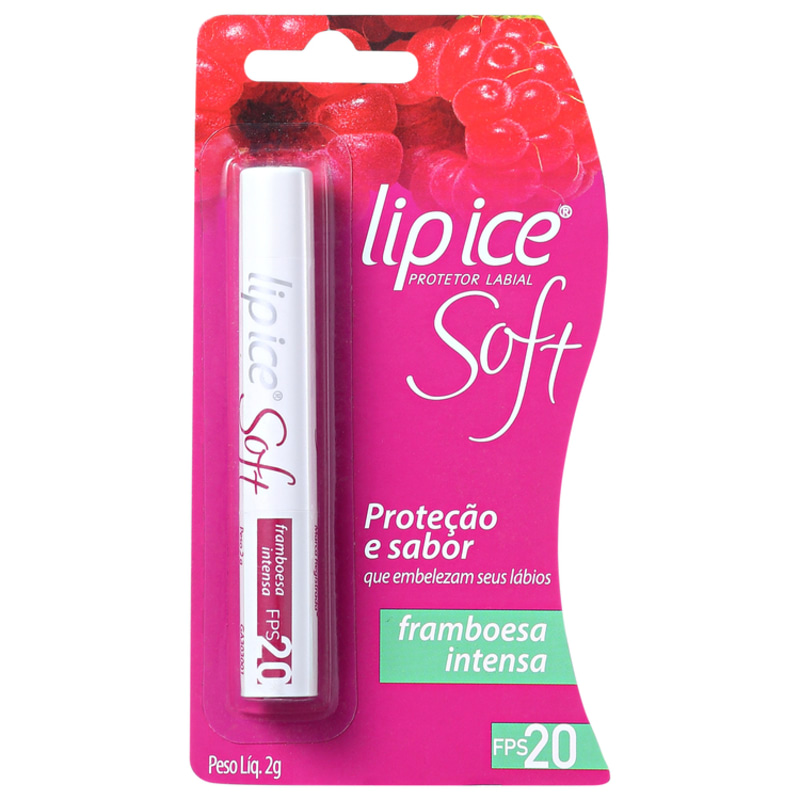 Lip Ice Soft Framboesa Intensa FPS 20 - Protetor Labial 2g