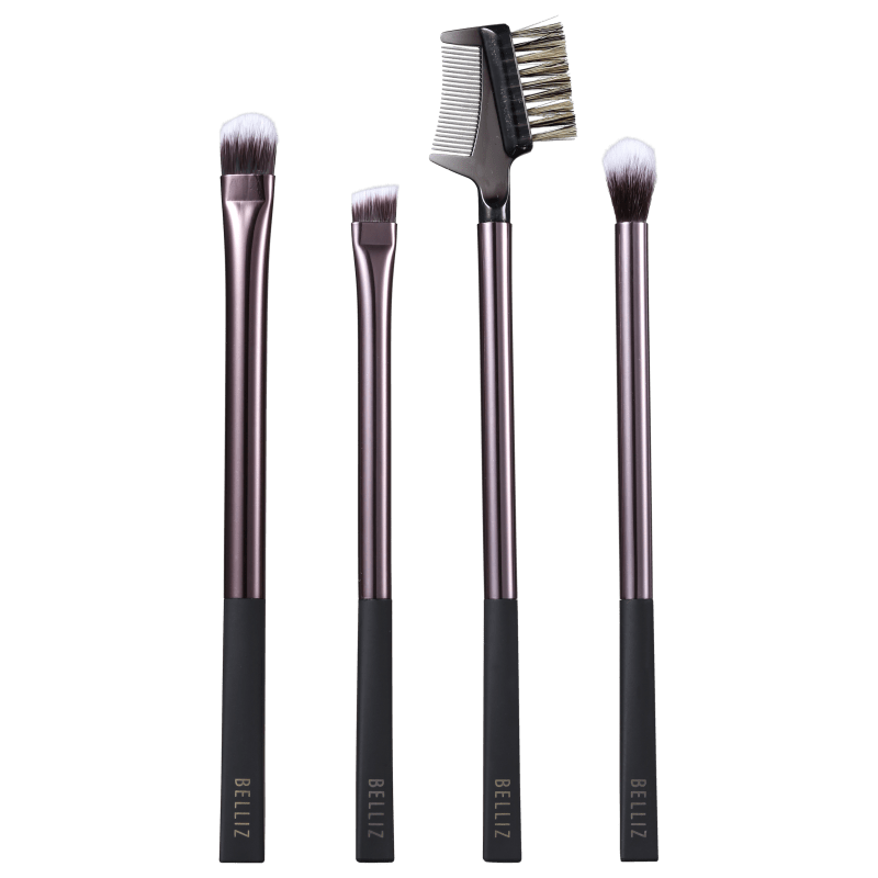 Kit de Pincéis Belliz Unique para Olhos Preto e Cobre (4 produtos)